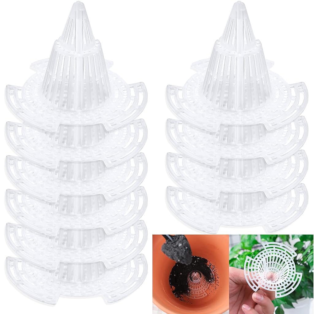 HASTHIP Flower Pot Hole Mesh - 10Pcs Plant Aeration Cone - Soil Air Diffuser Cone for Flower Plant - 7.4cm bonsai pots Drain Hole Cone - Prevent Waterlogging for Bonsai Pot & Succulent Planters HASTHIP Flower Pot Hole Mesh - 10Pcs Plant Aeration Cone - Soil Air Diffuser Cone for Flower Plant - 7.4cm bonsai pots Drain Hole Cone - Prevent Waterlogging for Bonsai Pot & Succulent Planters